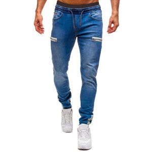 Men's Elastic Cuffed Pants Casual Drawstring Jeans